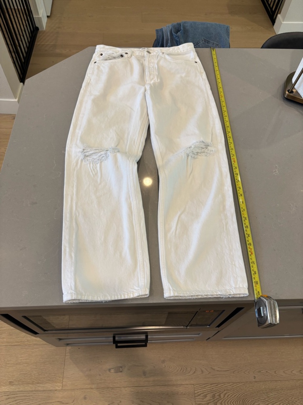 Agolde White High-Rise Straight Jeans